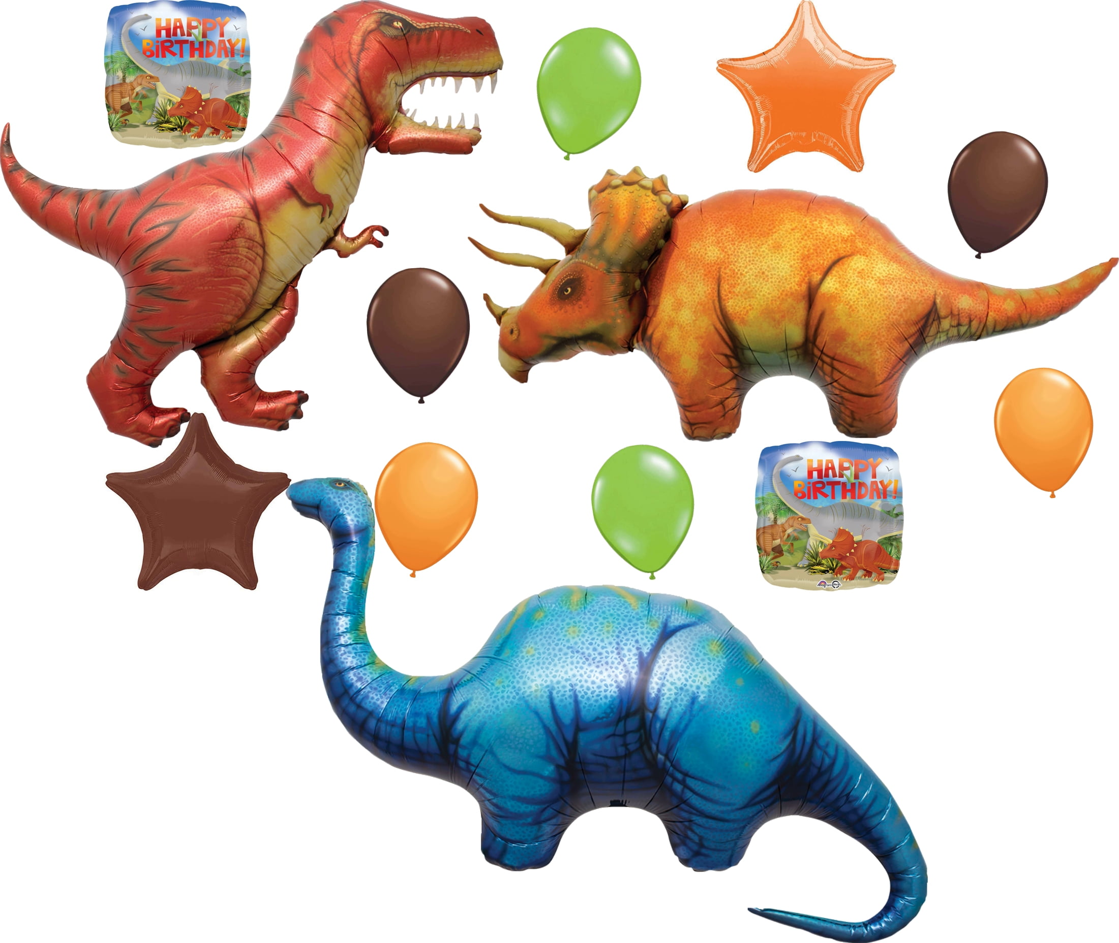 Prehistoric Giant T-REX, Triceratops and Apatosaurus Birthday Dinosaur Balloo