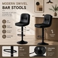 thumbnail image 2 of Walktory Set of 2 Swivel Adjustable PU Leather Counter Height Bar Stools Black, 2 of 8