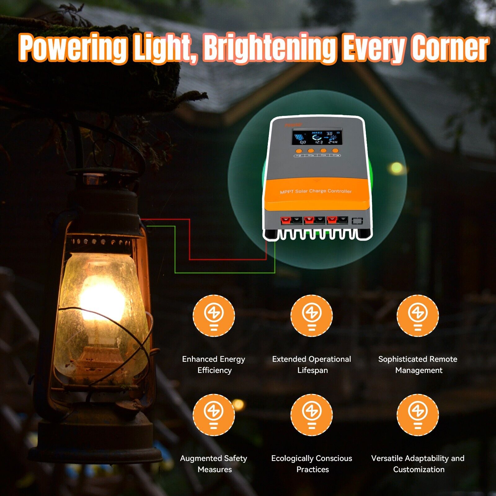 PowMr 60A MPPT Solar Charge Controller 12V 24V 36V 48V PV 160V Battery Regulator