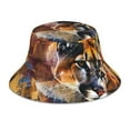 thumbnail image 1 of Fotbe Abstract Lion Painting Sombrero Tipo Pescador con Estampado – Sombrero de Sol de Algodón de Moda para Playa, Golf, Pesca, 1 of 6