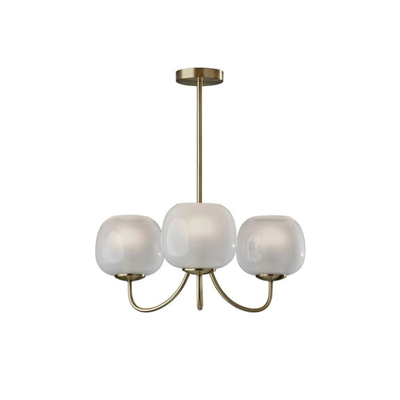 Adesso 24.5" Magnolia Chandelier, Antique Brass