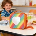 thumbnail image 7 of Lunch Bag Sequin Heart-Shaped Insulated Crossbody Thermal Cooler Cute Waterproof Oxford for Youth Picnic Purple by Xuniizn, 7 of 7