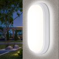 thumbnail image 1 of Lámpara LED de pared para ba?o de 12 W, luz LED ovalada resistente al agua IP54, lámpara de sótano de 960 lm, lámpara de techo LED moderna para escaleras, pasillo, sótano, jardín, 4000 K, blanco neutro [Clase de eficiencia energética D] ShuxiuWang 8390612927089, 1 of 1