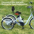 thumbnail image 3 of Bike Seat with Backrest,Extra Wide Bicycle Seat with Back Support,Extra-Large Bicycle Seat with Padded PU Cushion Saddle Fit for Tricycle Mountain E-Bike, Includes Installation Tools, 3 of 13
