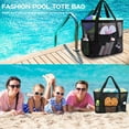 thumbnail image 4 of Mesh Beach Tote Bags for Womens, Large Waterproof Sandproof Beach Bags Suitable for for Beach Swimming Pools Travel Beach Essentials (Black), 4 of 5