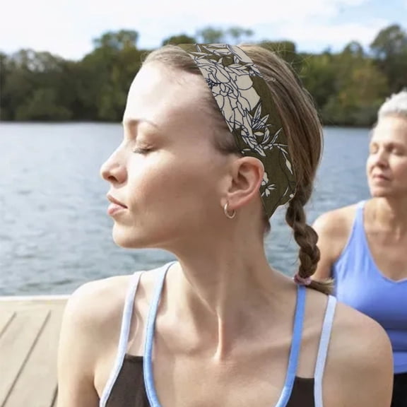 Stylish Yoga Headbands for Women – Fashionable Wide Edge Bohemian Hair Accessories with Antiperspirant and Absorbent Features for Active