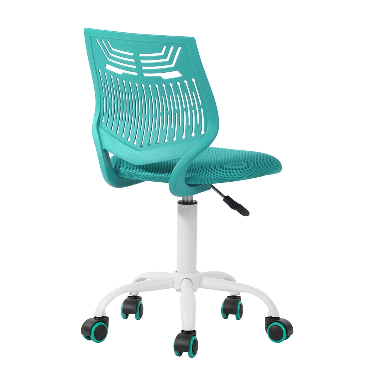 Armless Desk Chair, Adjustable Swivel Low Back Task Chair with Rolling Wheels, Ergonomic Mesh Study Chair for Kids Teens & Adults
