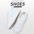 thumbnail image 2 of FOSDUO Women's Glitter Platform Sneakers Bling Thick Sole Rhinestone Sequin Lace-Up Non-Slip Breathable Casual Shoes for Wedding Party Daily Wear(White Glitter,US5), 2 of 7