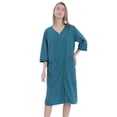 thumbnail image 4 of Camisón fino de primavera y verano para mujer, pijama de largo medio con cremallera, ropa de casa para mujer con sobrepeso, toalla de baño para mujer, 4 of 6