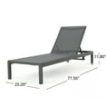 thumbnail image 3 of Outdoor Chaise Lounge Set of 2 with 5 Adjustable Position & Mesh Seat, Aluminum Patio Lounge Chair with Wheels for Outdoor Backyard Poolside, Gray, 3 of 9