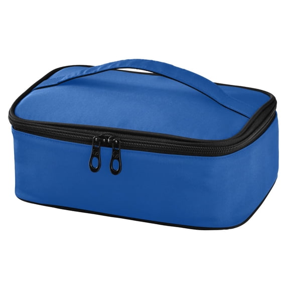 ALAZA Navy Blue Lunch Box Insulated Cooler Tote Bag Reusable School Picnic Travel Office