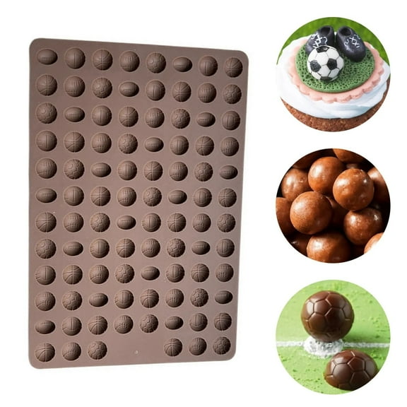 PLJFXXM 30x20cm Sports Ball Chocolate Mold, Silicone Soccer/Basketball Candy Molds for Baking & Crafts Khaki