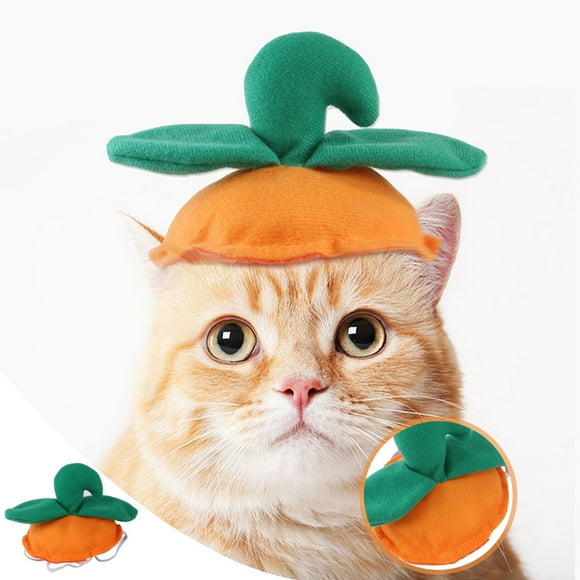 TIMIFIS Dog Cat Hat Dog Costume Funny Pet Headgear, Dog, Cat, Halloween Hat, Green Leafx Pumpkin Head