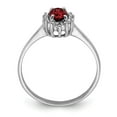 thumbnail image 2 of Auriga Fine Jewelry 925 Sterling Silver Rhodium Plated Garnet Diamond Ring Size 6 for Women, 2 of 4