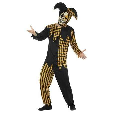 Evil Court Jester Adult Costume Gold - Medium
