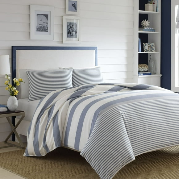 Juego de edredón Nautica Fairwater Blue, 100% algodón, talla doble
