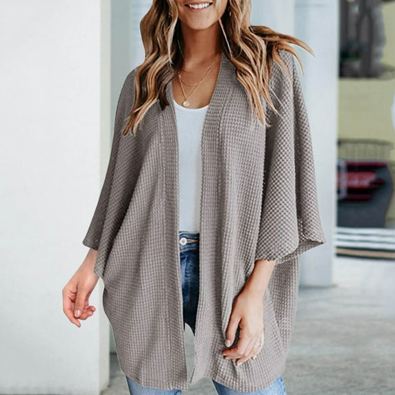 Aayomet Sweaters For Women Women's Cardigan Sweaters - Floral Knit Open Front Crop Cardigans Long Sleeve Sweater Outwear Tops for Women,Gray S-XXL