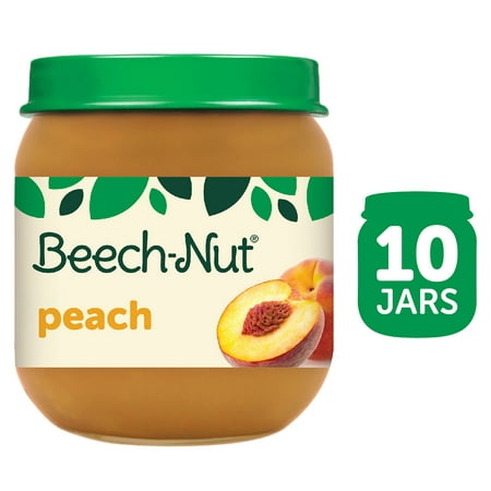 Beech-Nut Stage 2 Baby Food, Peach, 4 oz Jar, 10 Pack