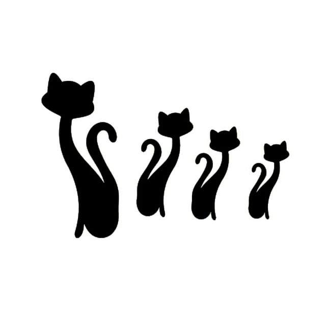 Pegatinas de pared con espejo en forma de gato, decoración artística de pared para el hogar, sala de estar, dormitorio, bricolaje, negro
