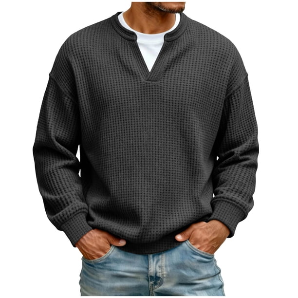 Camisetas de Manga Larga Casual Cuello en V Falso Dos Piezas Transpirable Top de Verano, Camiseta Ligera para el Uso Diario