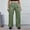 Green, variant on Idoravan Women's Plus Size Pants Womens Fashion Autumn Winter High Waist Solid Solid Straight Pocket Leather Pants Trousers