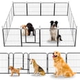 thumbnail image 1 of QRInnovations 24" Pet Fence 16 Panels Rust Resistant Metal Outdoor Exercise Pet Pen with Doors for Large/Medium/Small Dogs, Pet Puppy Playpen for Yard, Camping, RV, 1 of 15