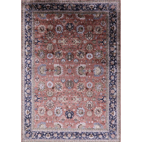 Ahgly Company Indoor Rectangle Mid-Century Modern Silver Pink Oriental Area Rugs, 3' x 5'