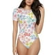 thumbnail image 1 of Fotbe Retro Floral Body de Mujer con Cuello Redondo y Mangas Cortas, Sin Mangas Ajustado, Suave, Cómodo y Básico-XX-Large, 1 of 7