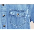 thumbnail image 5 of sicmoss Women's Blue Denim Jean Dress Short Sleeve Button Down Shirt Style Midi Summer Casual, 5 of 7