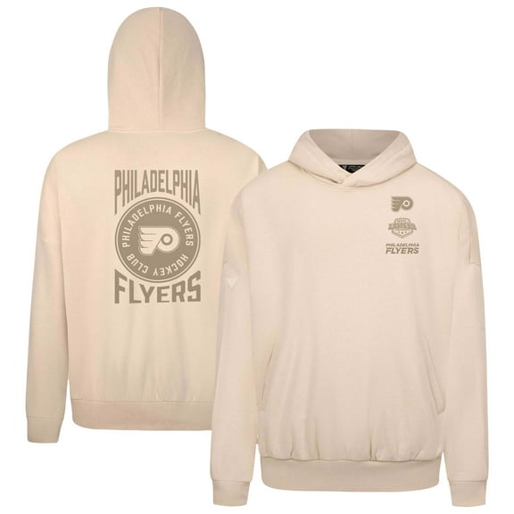 Men's Levelwear Cream Philadelphia Flyers Contact Stamp Pullover Hoodie