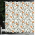 thumbnail image 4 of Ambesonne Animal Shower Curtain, Fox in the Winter Forest, 69"Wx70"L, Pale Sage Green Orange, 4 of 5