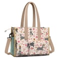 thumbnail image 2 of Teacher Tote Bag,Schnauzer Dog and Flower Floral Teacher Utility Tote Bag,Large Work Tote Bags for Women with Multiple Pockets,Top Zipper Closure,13.8x10.6x6.7 Inch, 2 of 5