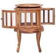 vidaXL End Table Glass Display Side Table Natural Solid Wood