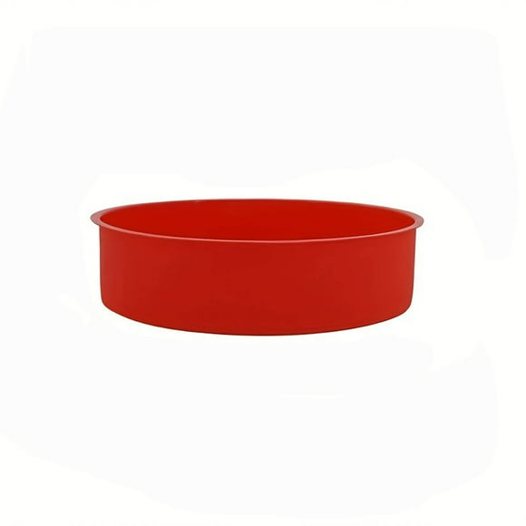 FloHua Set of 3 Red Non-Stick Round Silicone Cake Pans - Ideal for Baking Layer Cakes, Cheesecakes & More, Durable & Easy to Clean