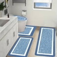 thumbnail image 5 of Tuvgenk Blue Bathroom Rugs Sets 4 Non-Slip Bathroom Rug Sets with Toilet Cover U Shaped Quick Drying Machine Washable Floor Mats for Home, 5 of 9