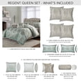 thumbnail image 3 of Michael Amini Regent 9-Piece Queen Velvet Comforter Set in Ice Blue/Silver, 3 of 18