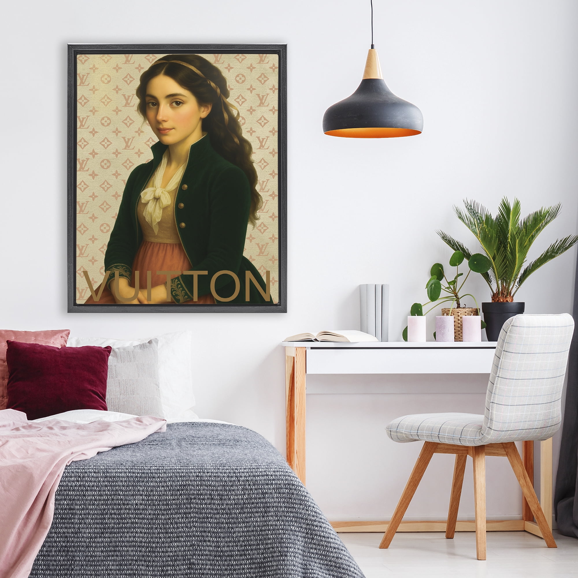 Stupell Industries Glam Gentlewoman in Spring Black Framed Floater Canvas Wall Art, design by Grotto Studios