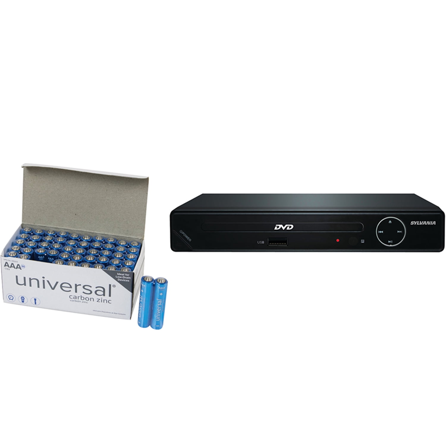 SYLVANIA SDVD6670 HDMI DVD Player with USB Port for Digital Media Playback & UPG AAA 50 PK