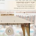 thumbnail image 3 of Outsunny 116.25" x 116.25" Outdoor Patio Gazebo Canopy Tent with Mesh Sidewalls, 2-Tier Canopy for Backyard, Beige, 3 of 9