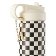 thumbnail image 3 of Thyme & Table 26 fl oz Water Bottle with Straw Lid, Cream & Black Check with Cowgirl Gold Charm, 3 of 14