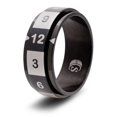 thumbnail image 1 of CritSuccess d12 Dice Ring with 12 Sided Die Spinner (Size 8 - Stainless Steel - Black), 1 of 1