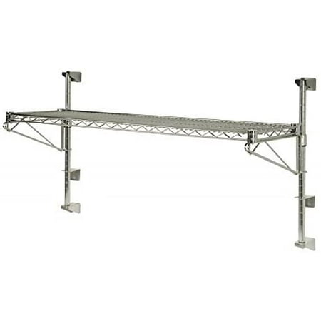 

24 Deep x 36 Wide x 14 High Adjustable 1 Tier Chrome Wall Mount Shelving Kit