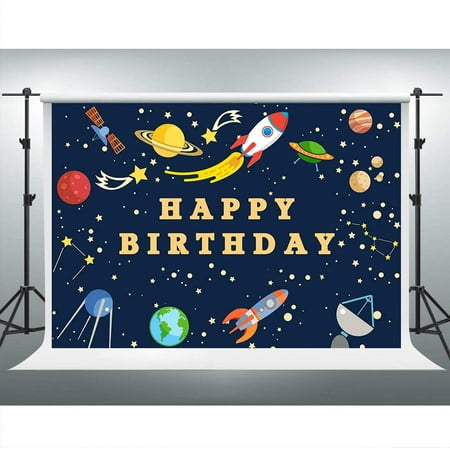 Planets, Galaxy, Rocket Backdrop, Kids Space Theme Birthday Party ...
