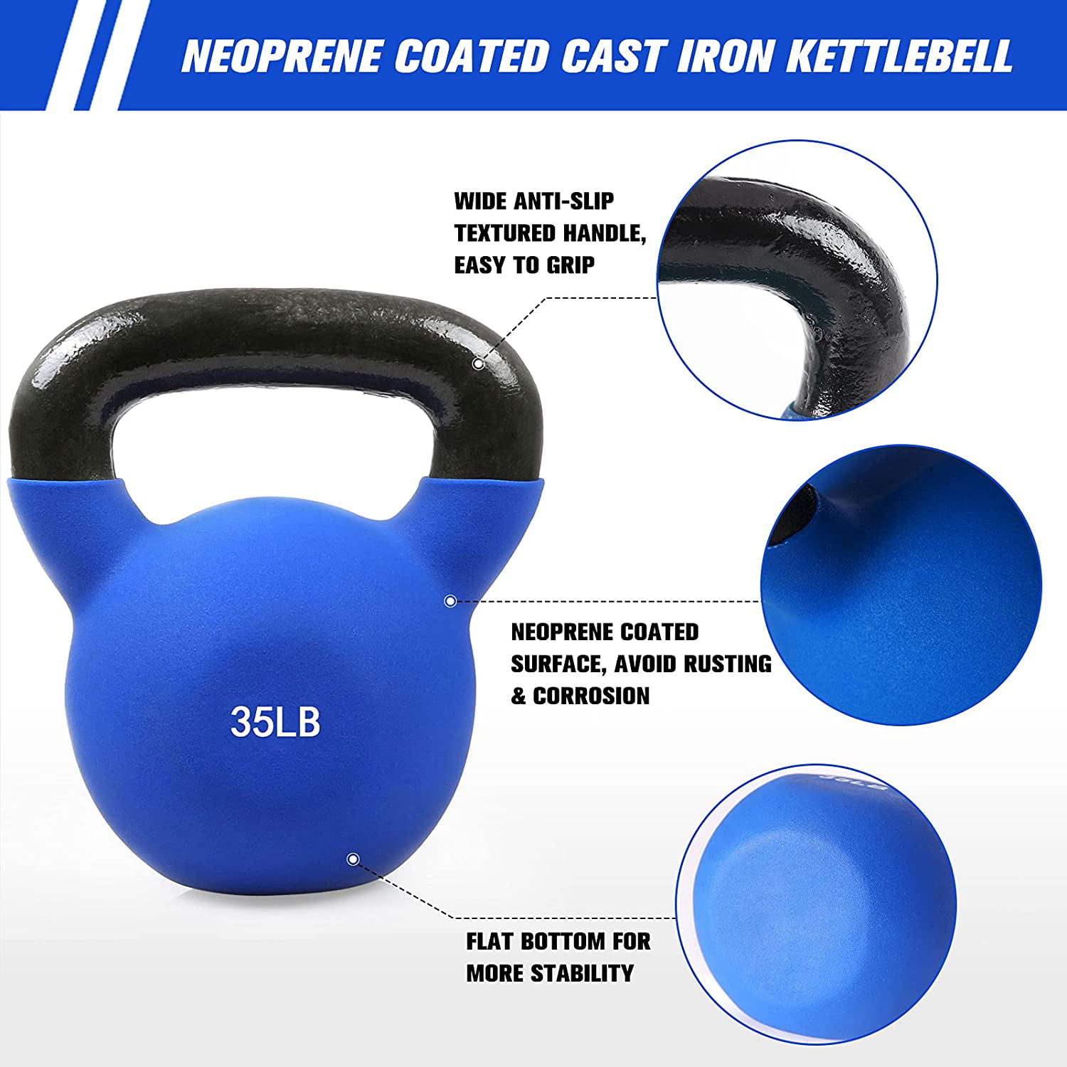 Irm-Fitness Factory Neoprene Kettlebell 6Kg Fitness Light Blue