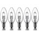 thumbnail image 1 of Bombillas halógenas tipo vela E14 de 28 W, bombillas pequeñas con rosca Edison (ses), luz blanca cálida de 2700 K, regulables, paquete de 5, 1 of 4