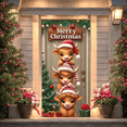 thumbnail image 2 of Festive Design Merry Christmas Banner Christmas Decorations Cow Theme Holiday Backdrop for Children Family Celebration Photography, 2 of 9