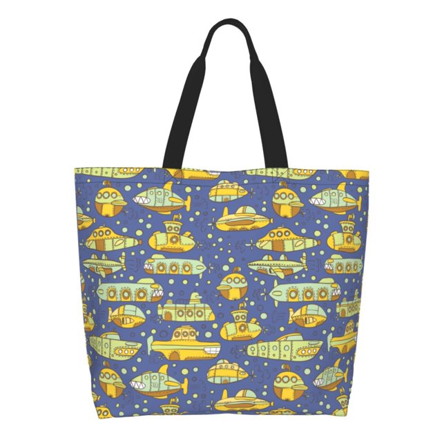 Easygdp Cartoon Submarines Bolsas Tote para Mujer, Bolsos de Hombro para Viaje, Bolsos de Mano de Gran Capacidad para Compras y Trabajo