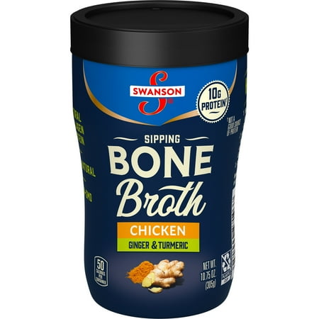 Swanson Sipping Chicken Bone Broth with Ginger and Turmeric  10.75 oz Microwavable Cup pack of 7  OCT 29 2025