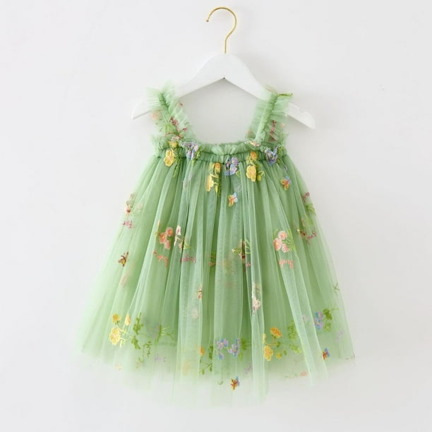 Little Girls Dresses Sleeveless Embroider Princess Dance Party Floral Tulle  Dress Kids Clothes Robe Fille Vtements Size 5-6T - Walmart.ca