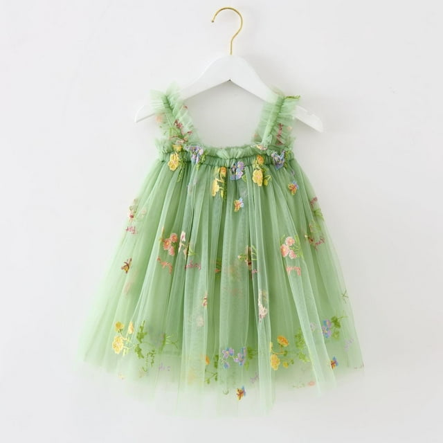 Robes Décontractées Sans Manches pour Filles Robes Tutu pour Tout-Petits Robe d'Anniversaire Fille Robe en Tulle Tout-Petit 4-5 Ans